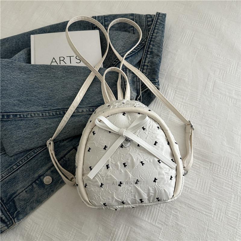 Новая девочка бант сирсакер милая на плечо маленькая сумка рюкзак девочки портативная маленькая сумка маленькая свежая