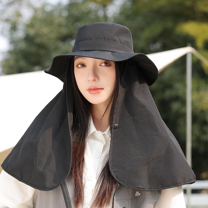 Waterproof quick-drying large shawl sunscreen sun hat children's fashion versatile casual sun hat hiking bucket hat