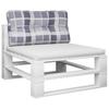 Grey Checkered Pallet Cushion 70 X 40 X 12 Cm Fabric