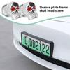 Skull Head Screw 3D Skull Red Eye Design License Plate Fixing Nut Skull Automobile Accessories Skull License Plate Frames