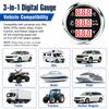 52mm 12V24V 0-120 C Car 3 IN 1 Gauge Water Temperature +Oil Pressure +Voltmeter with Alarm Red LED Digital Water Temp Gauge