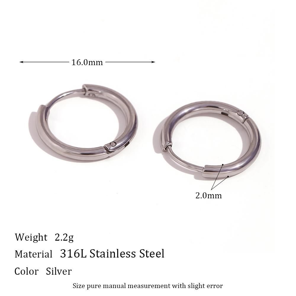 

E.B.belle 10mm 12mm 14mm 16mm Basics Small Hoop Earring Huggies Earrings For Girl Women Gold Plated Stainless Steel Earring
