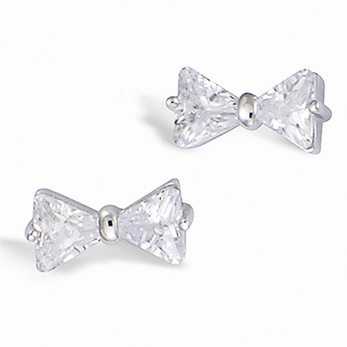 

Les Trésors De Lily [L7446] - Серебряные серьги «Романтический узел» серебристо-белые (родиевое покрытие) - 10x5 мм