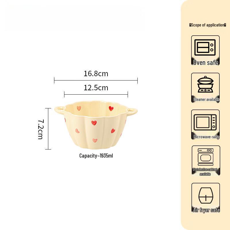ZISIZ Love Heart Ceramic Tableware