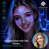 Halloween Glow-in-the-Dark Lightning Tattoo & Fluorescent Makeup Stickers for Cosplay Parties