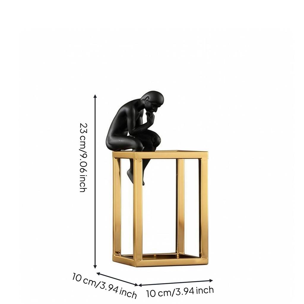 Thinker Figurine Elegant Decor Introspective for Study