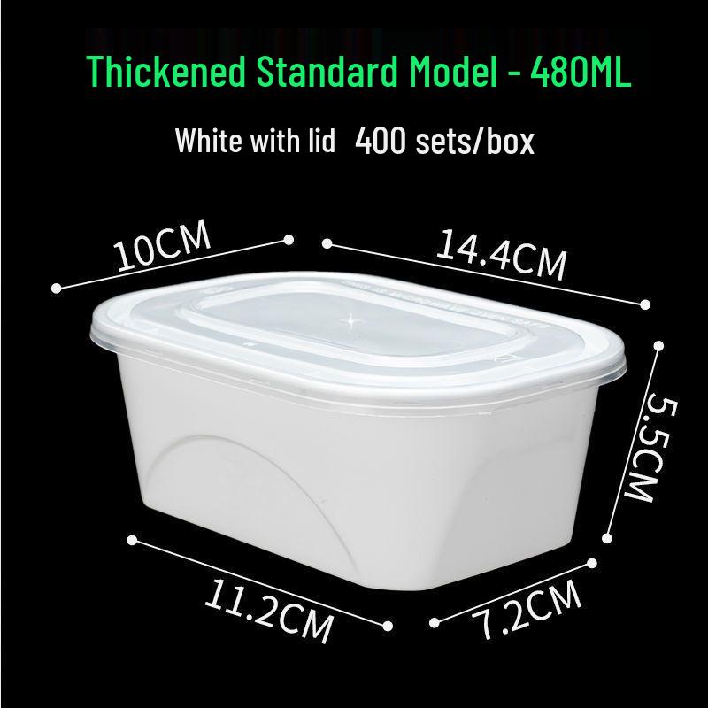 Disposable 750ml Rectangular Takeaway Box with Lid - Thickened Transparent Plastic Lunch/Fruit/Fast Food Container