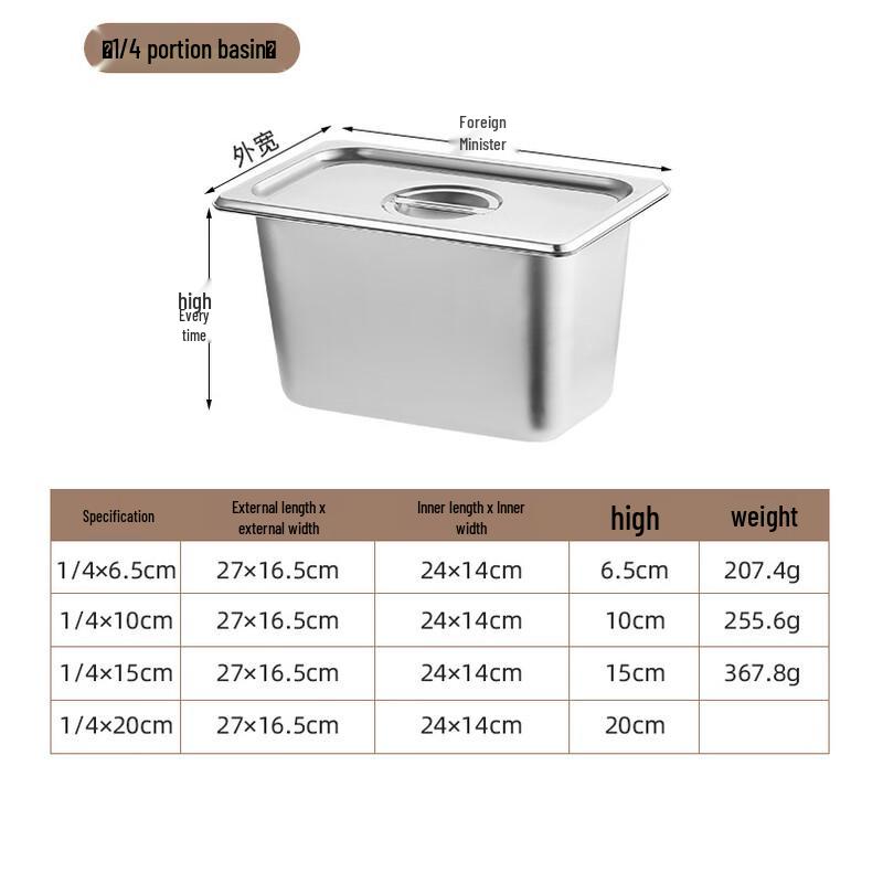 Stainless Steel Gastronorm Food Pan with Lid
