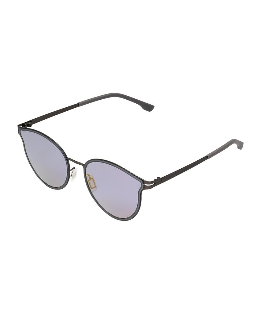 Heonteoaiweeo [Woman] Round Thin Metal Sunglasses - Blue Htb22