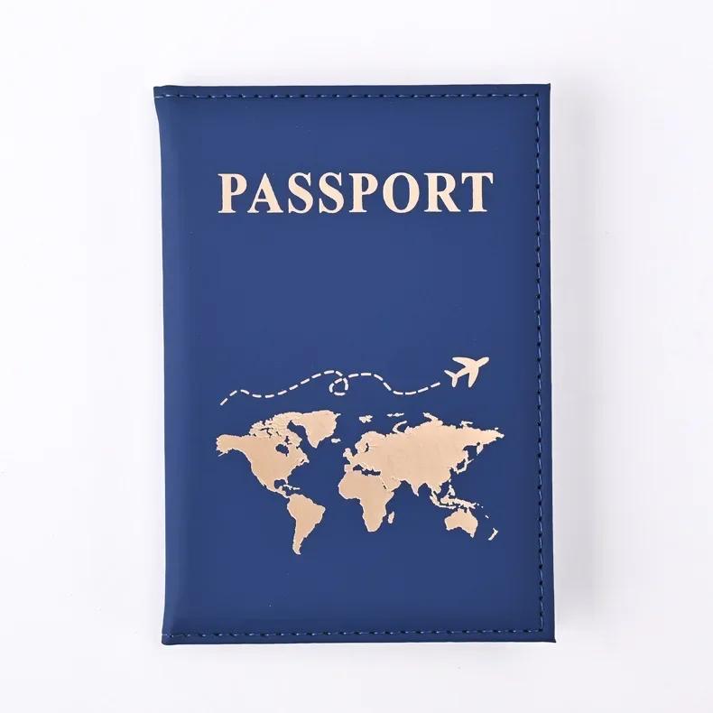 Fashion Passport Protective Cover World Pattern Travel Passport Holder Wallet Gift PU Leather Card Case Cover Unisex Storage Bag