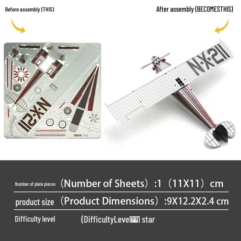 

Красочный 3D металлический пазл самолет - Набор А DIY Модель-конструктор