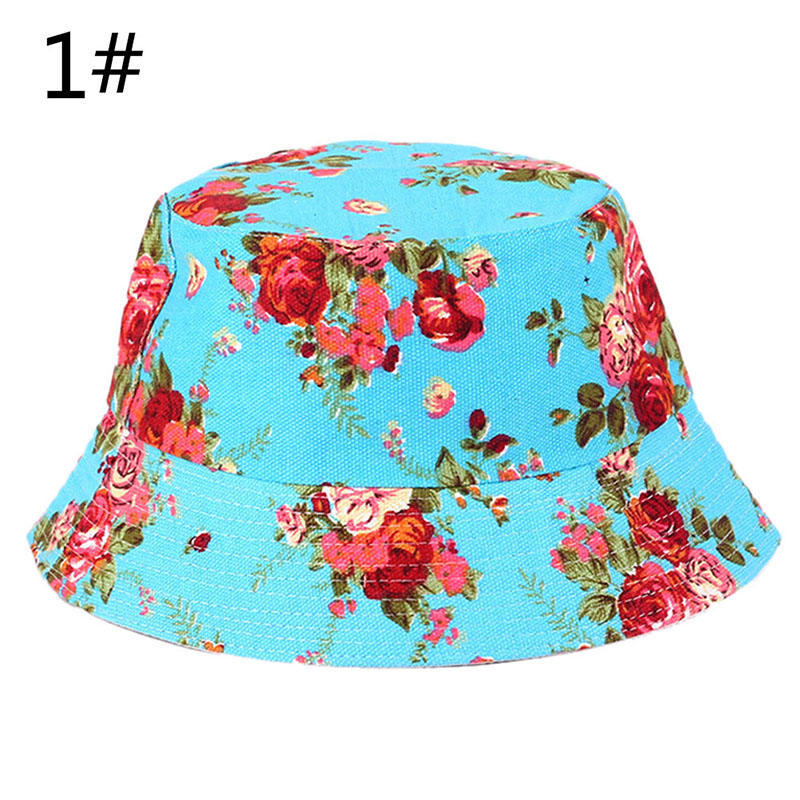 Unisex Men Women Boonie Hunting Fishing Outdoor Cap Floral Bucket Sun Hat