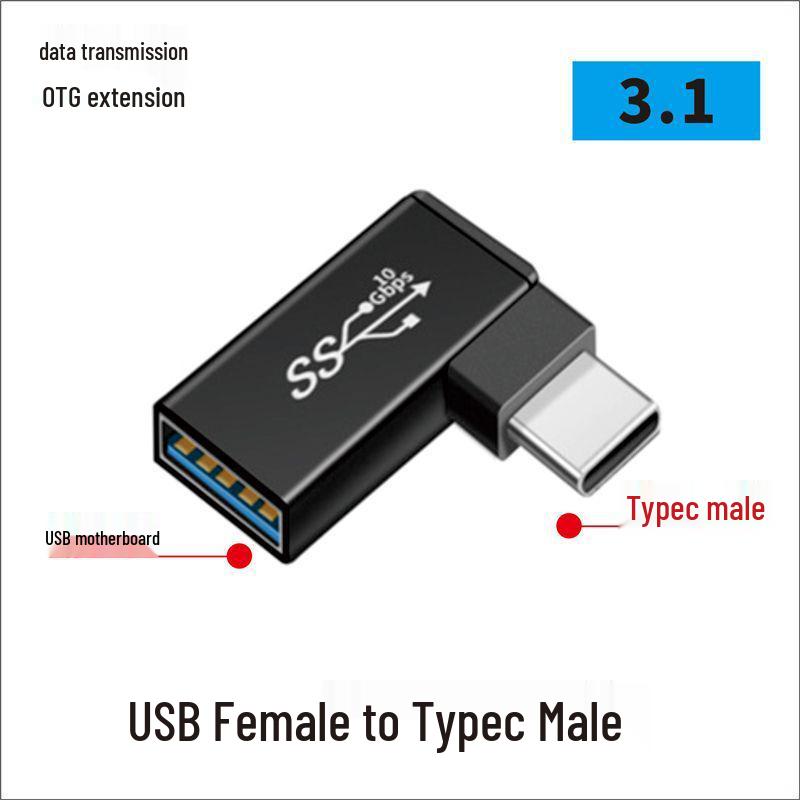 USB Type-C samec na samici 90° pravý úhel vertikální adaptér - kompatibilní s Thunderbolt 3