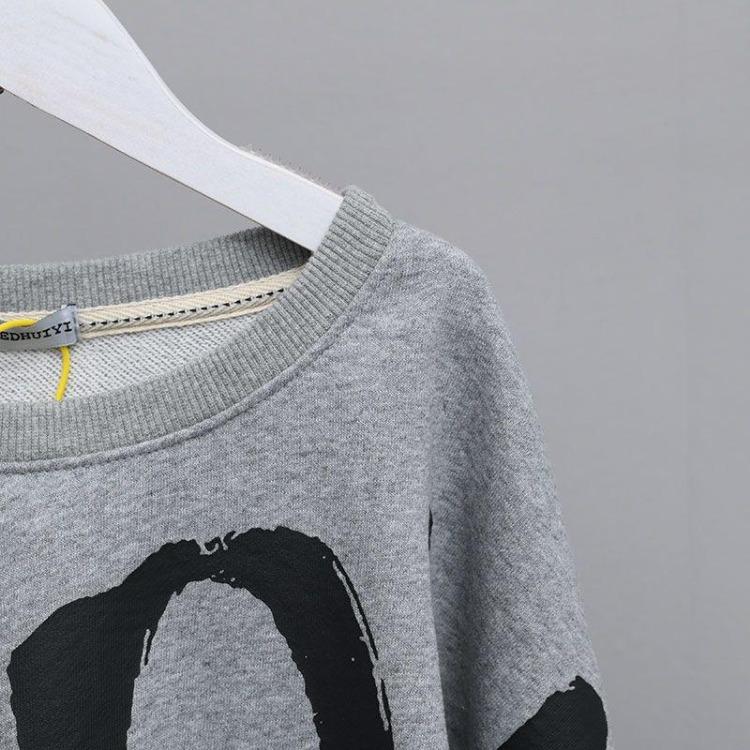 Oversized Pullover Sweatshirt met Lange Mouwen voor Dames Katoen Losse Jumpers Top Nep Twee Delen Ontwerp