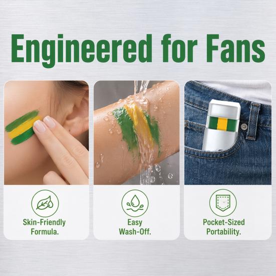 Face Body Paint Sticks for Soccer Fans, Hypoallergenic & Washable Face Painting Sticks, Sports Cheering & Party Makeup Kit