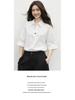 French Style Elegant White Five-Sleeve Women's Shirt - 2026 Spring Collection, Perfect for Petite Figures