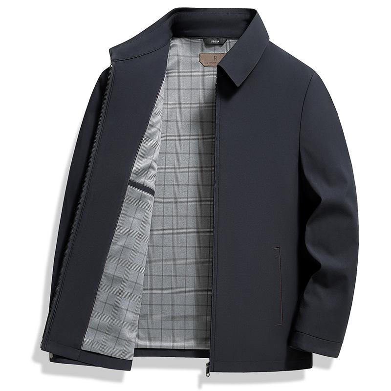 Men's Versatile Business Casual Lapel Jacket - Spring/Autumn 2026 High-End Executive Style for Middle-Aged Men