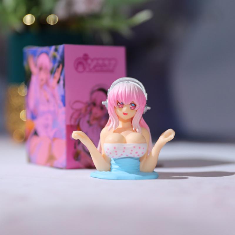 New Anime Car Sticker Chest Shaking Ornament Car Interior Motorcycle Bicycle Car Toys Boobs Decoration Stickers Car