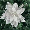 1PC Christmas Golden Glitter 14cm Flower Christmas Tree Decoration Ornaments Color Glitter Home Party Decoration Supplies