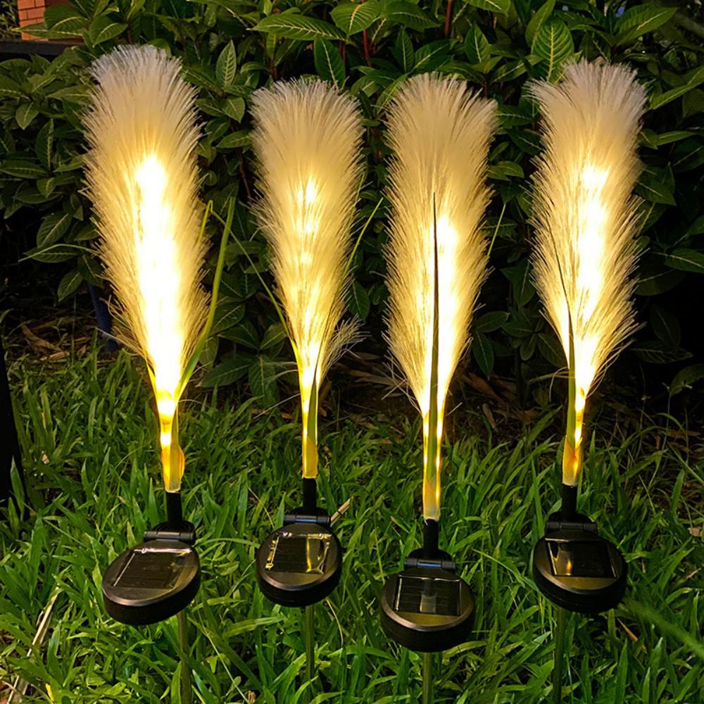 Solar-Powered LED Reed Lamp for Outdoor Landscape Decoration - Waterproof, Multicolor Lights for Lawn, Courtyard, and Park Atmosphere