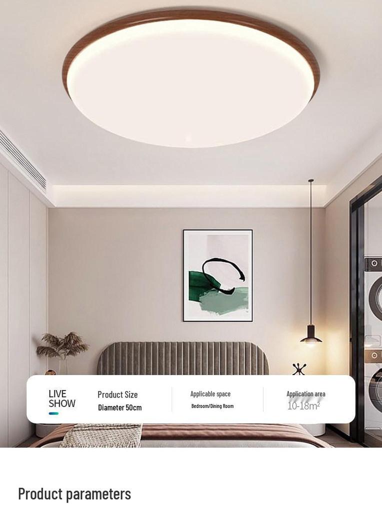 Original Wood LED Ceiling Light for Living, Study, Dining Rooms & Bedroom