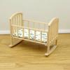 Miniature Dollhouse Cradle Simulation Mini Baby Crib Unique Rocking Bed Model  Dollhouse Decoration
