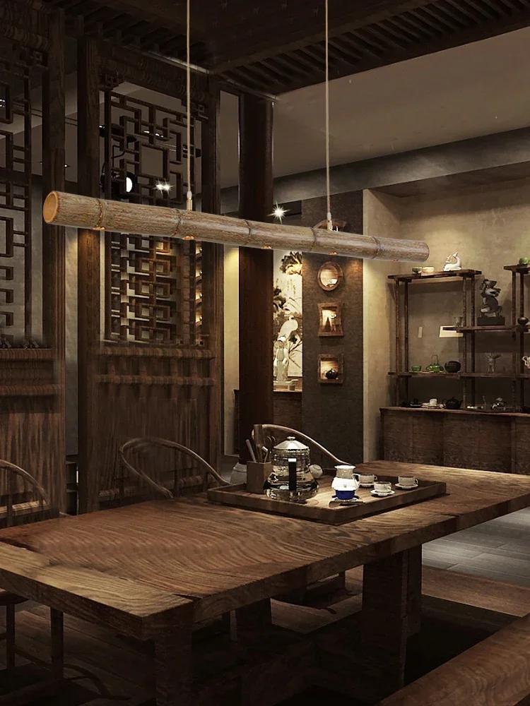 Restaurant Chandelier Creative And Personalized Bar Table Lamp Wabi Sabi Homestay Commercial Bamboo Tea Room Chandelier