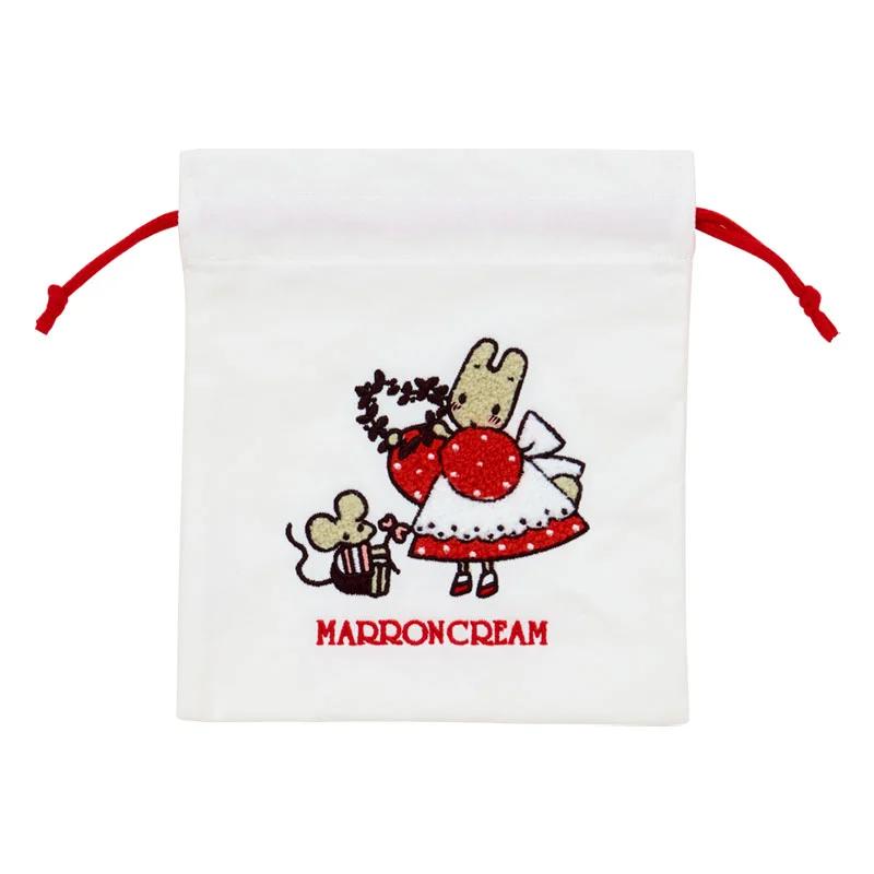 Sanrio Marron Cream Doubl Sagara Embroidered Drawstring Bag ( Retro ) NEW