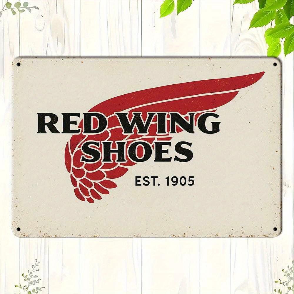 

Ретро металлическая табличка Red Winged Shoes, 8x12 дюймов. чистый