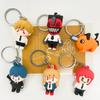 6 Stück Chainsaw Man Schlüsselanhänger Set, Anime Figur Schlüsselring Anhänger, Niedlicher Cartoon Schlüsselanhänger Halter für Anime Fans Geschenke
