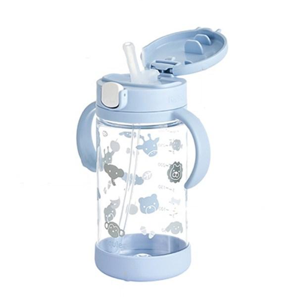 Capac inferior Richell pentru copii AQ paie cană 320 ml, albastru bebeluș, 1 bucată