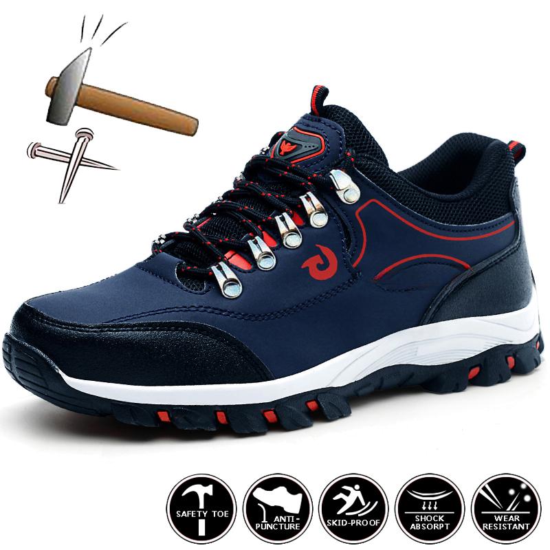 Lightweight Work Shoes Men Breathable Steel Toe Safety Shoes Men For Work Sneakers Puncture-Proof Protective Safety Boots Male