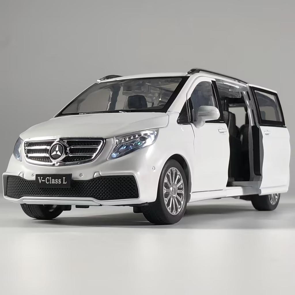 1/24 Benz V260L MPV Alloy Metal Diecast Model Car Home Trendy Ornaments and Computer Desktop Decoration High Simulation Vehicles