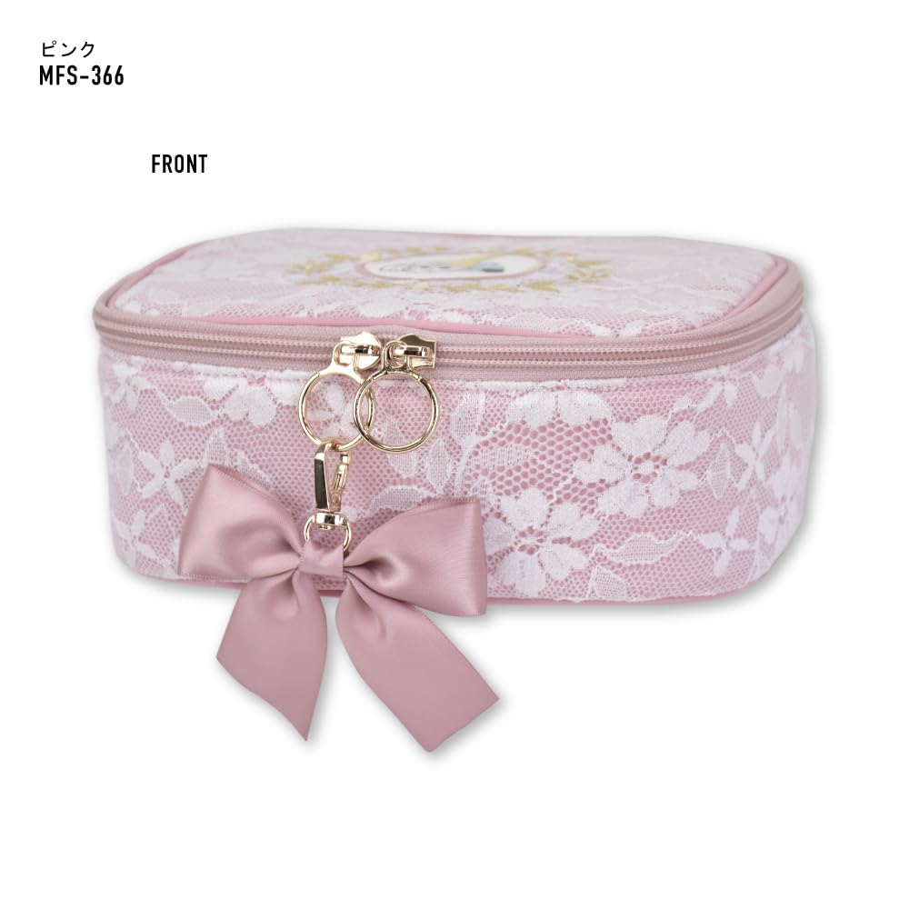 Mofusand Cosmetic Large Custom with Ribbon Lace for and Cute Character Mofusand0026 Pink Pouch, Capacity, Dividers, Charm, Design, Women, Commuting,