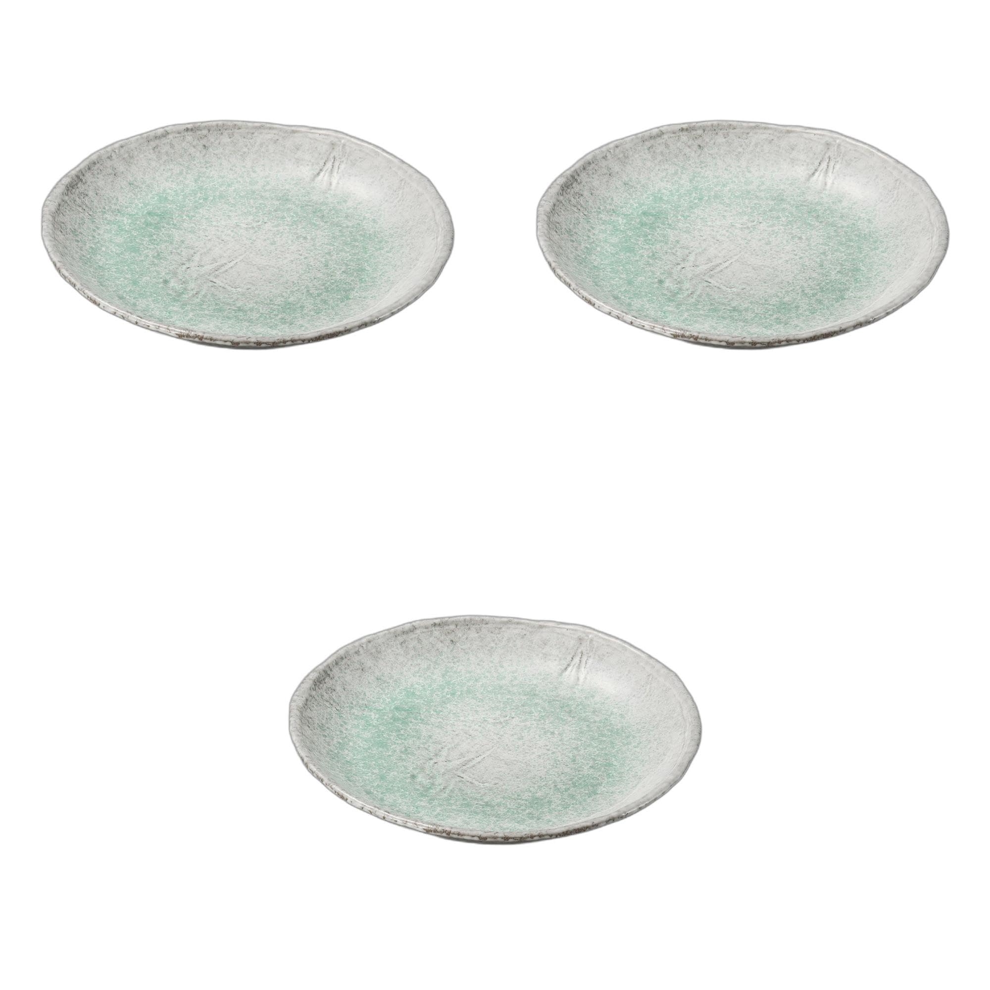 

Set of 3 Blue Glazed Round Plates x Ceramic Serving Plates by Setomonohonpo 10.0mm [30 4.5cm]