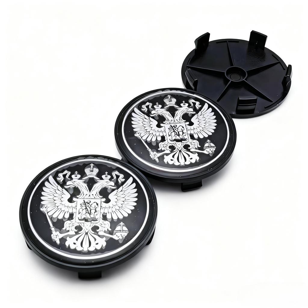 4pcs Russian Coat of Arms Logo Emblem Car Wheel Center Caps 68MM 63MM Wheels Hub Cap Rim Hubcaps Cover Replace Car Accessories