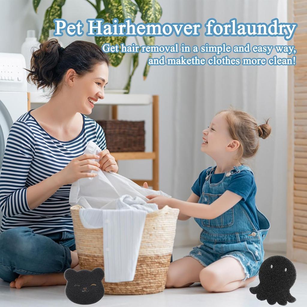 10Pcs Washing Machine Sticky Hair Artifact Filter Pet Sticky Hair Sponge Hair Suction Hair Filter Hair Removal Animal Shape Foam