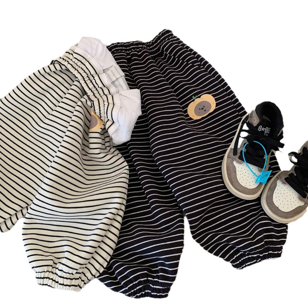 Children'S Trousers Spring New Puppy Striped Pants Boys And Girls Weaving Children'S Clothing Pumpkin Tide H