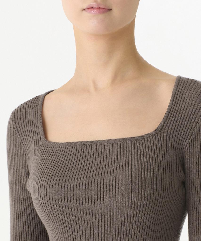 MUSINSA STANDARD WOMAN Women'S Ribbed Slim Square Neck Knit [Taupe]