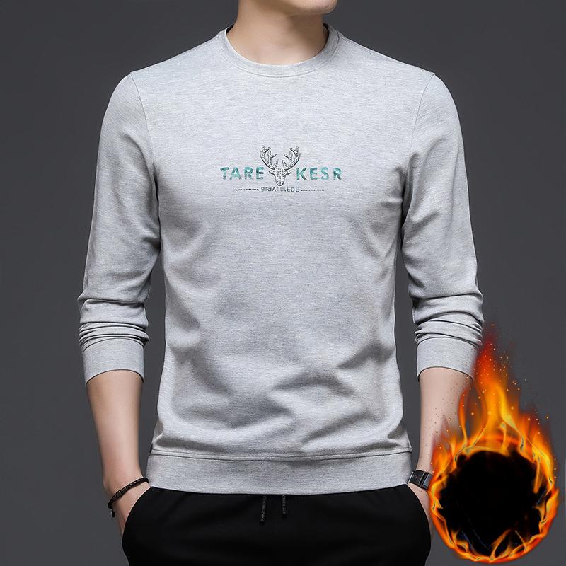 Зимняя новая мужская бархатная толстовка с круглым вырезом — фото 4