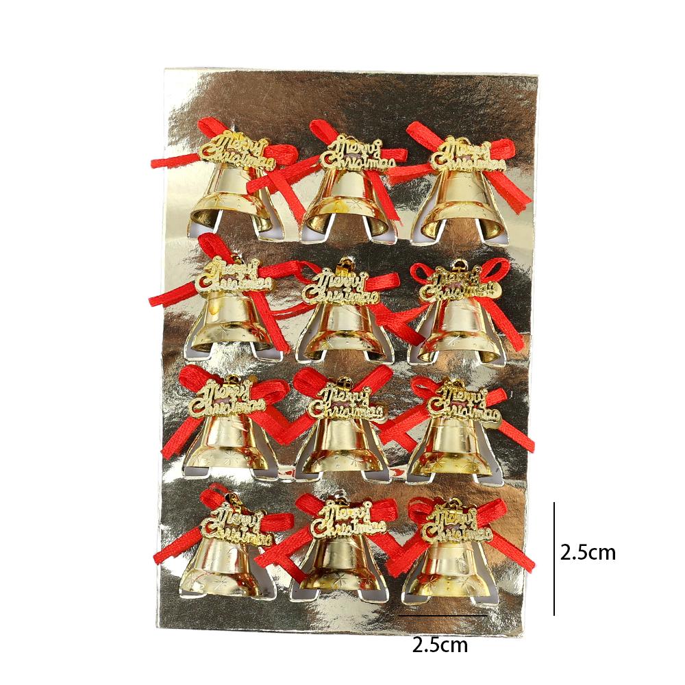 Christmas Small Bell Ornament Xmas Tree Garland Hanging Ornament Bow Bells Home Xmas New Year Gift Party Decor Supplies 2.5-5cm