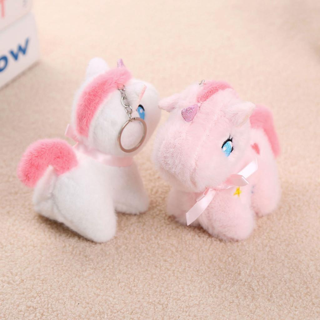 Unicorn Plush Toy Keychain Animal Figurine Soft Stuffed Doll For Girls Gifts