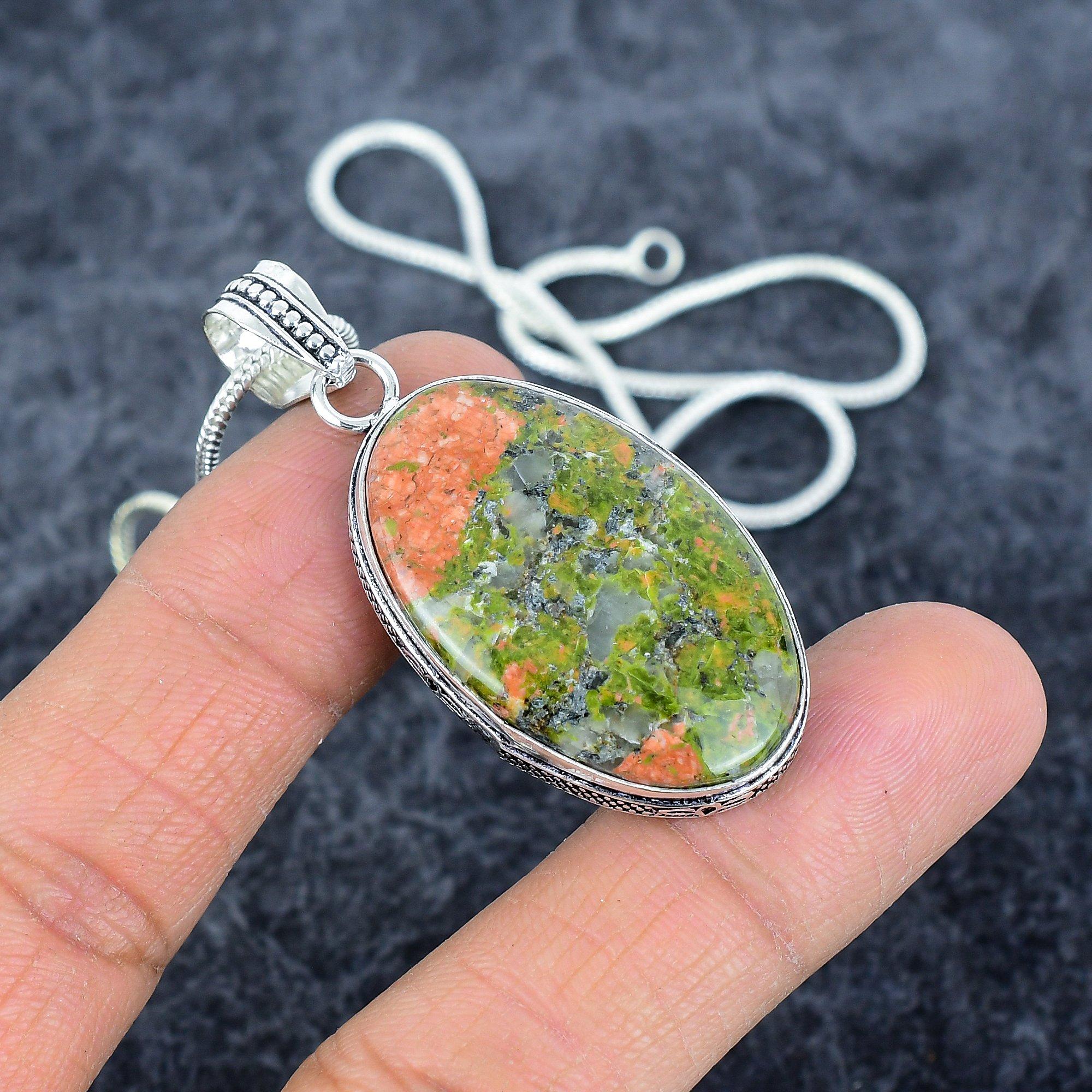 

Унакіт Самоцвіт Ручна робота Срібло 925 проби Ювелірна підвіска 2.17 M-2861