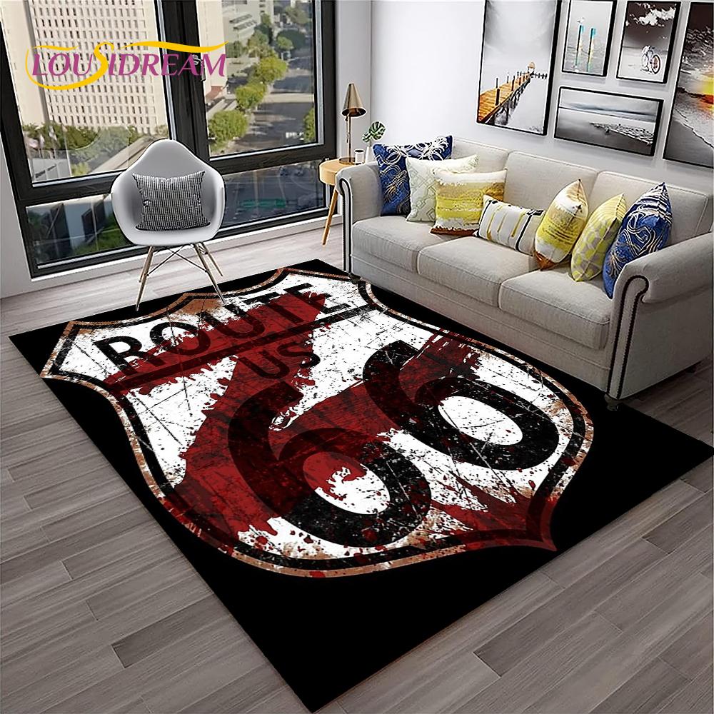 Mother Road,Historic Route 66,mãe Estrada Carpet Rug for Home Living Room Bedroom Sofa Doormat Decor,Area Rug Non-slip Floor Mat