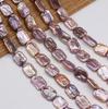 1String, Purple Natural Freshwater Pearls, Handcrafted Irregular Square-shaped Pearl Beads, 14×17mm, for DIY Necklaces, Jewelry Making Supplies 36cm