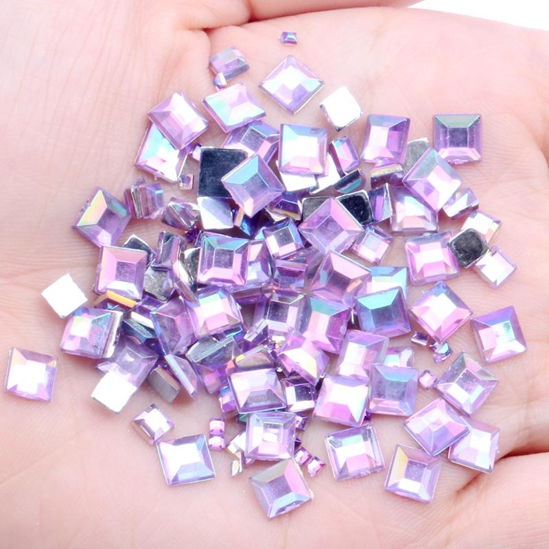 Hot Sale 4mm Acrylic Loose 10000pcs FlatBack Square Gems for Crafts Scrapbooking DIY Bags Clothes Nail Art Decoration
