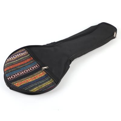 Bolsa para Banjo de 4 Cordas Gig Estilo Étnico Algodão com Alças Ajustáveis Acessório de Instrumento