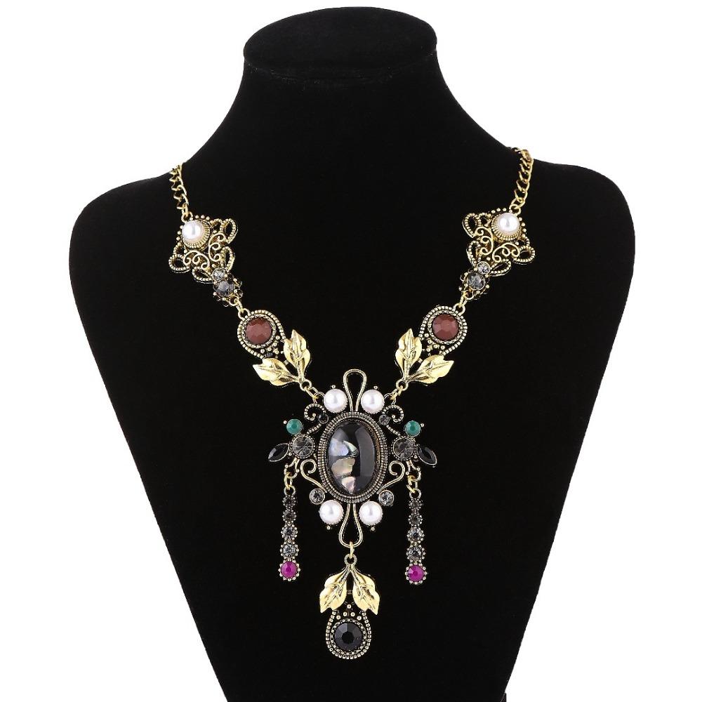 Pearl Ethnic Tassel Necklace Bohemia Rhinestone Necklace Women Ethnic Style Forehead Chain  Girls