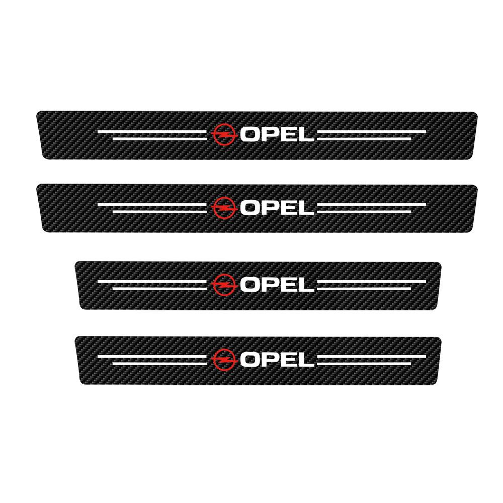 

4pcs Leather Carbon Fiber Car Door Edge Sill Protector Strip Stickers for Opel Astra H G Insignia Antara Ampera Mokka Zafira GTC