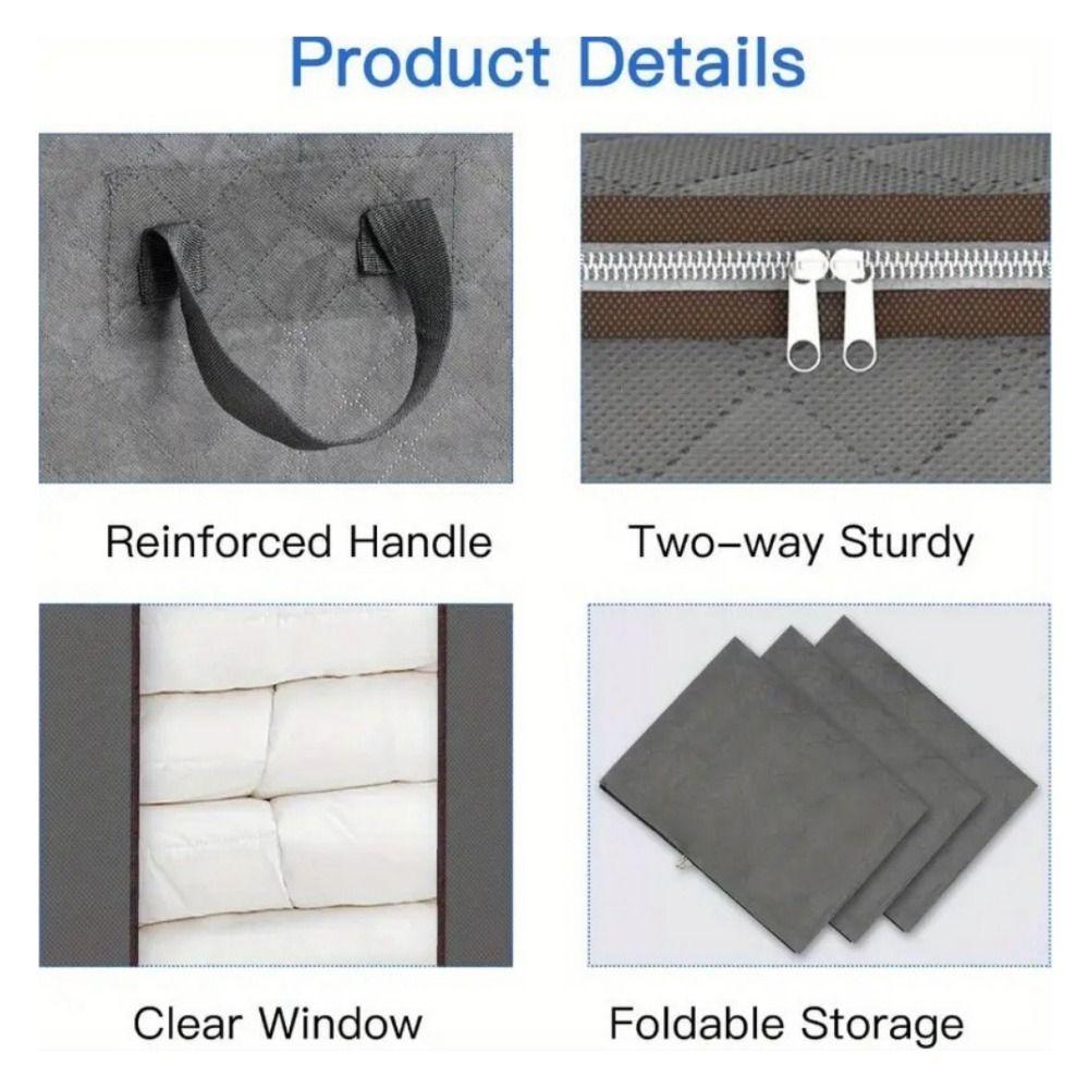 Extra Large Quilt Clothes Storage Bag Breathable Pillow Comforter Storage Bag  Bedroom